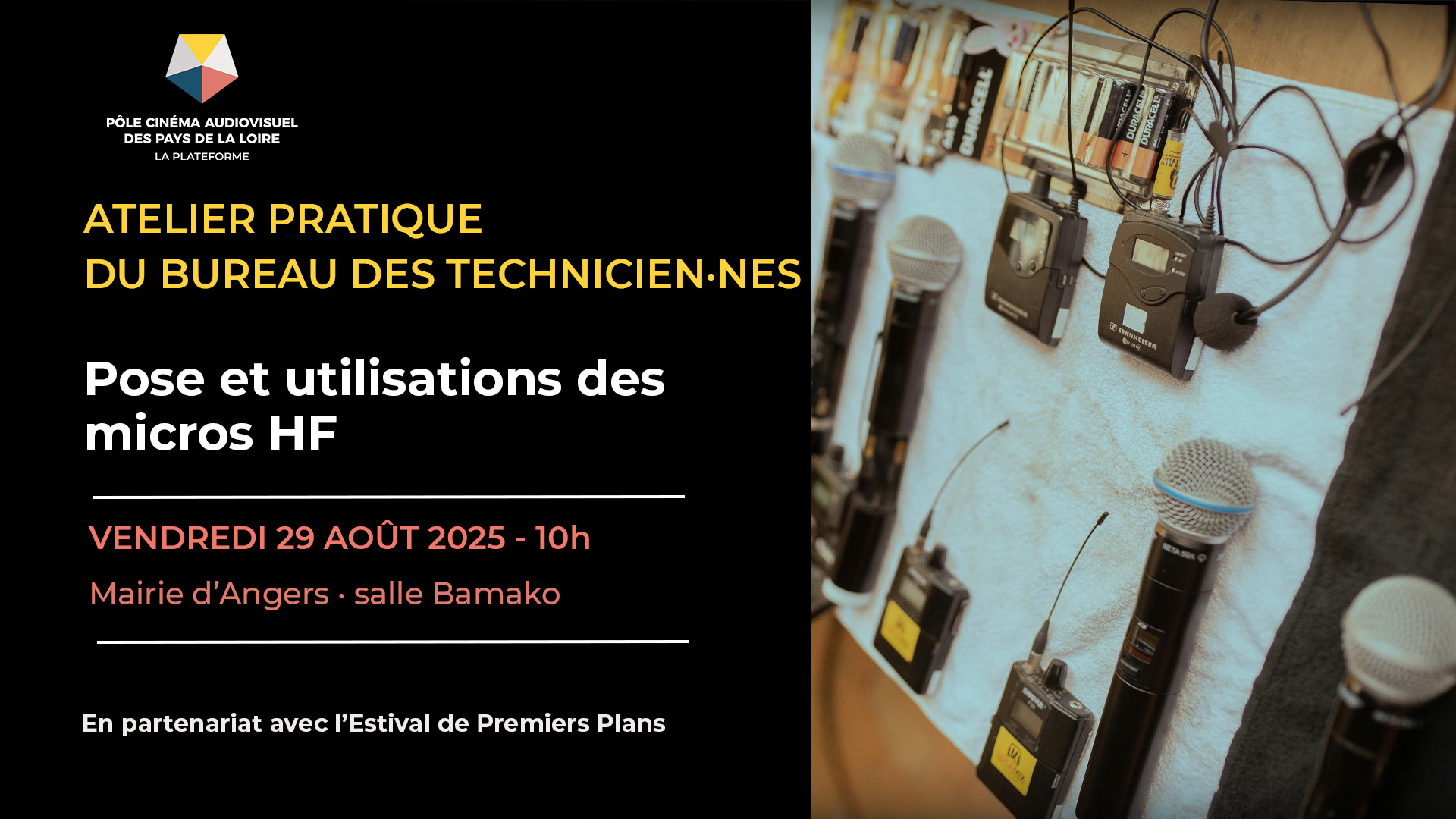 ATELIER PRATIQUE : POSE ET UTILISATIONS DES MICROS HF - ESTIVAL PREMIERS PLANS